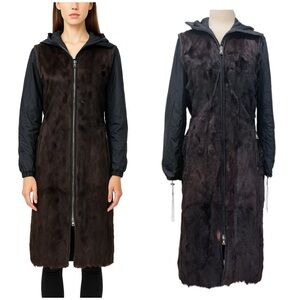 Prada genuine fur coat  with detachable sleeves Y2K